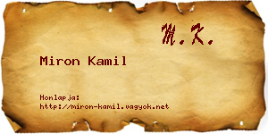 Miron Kamil névjegykártya